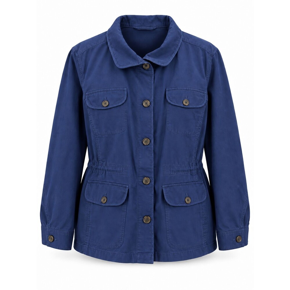 Talbots Field Utility Chore Jacket Womens 2X Navy Blue Cotton Causal Blazer NWOT
